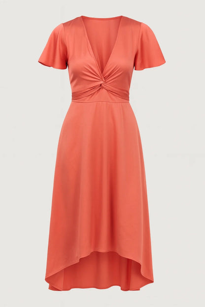 Women's Midi Dress Sage Green Lightweight Fabric Summer Dress - 2