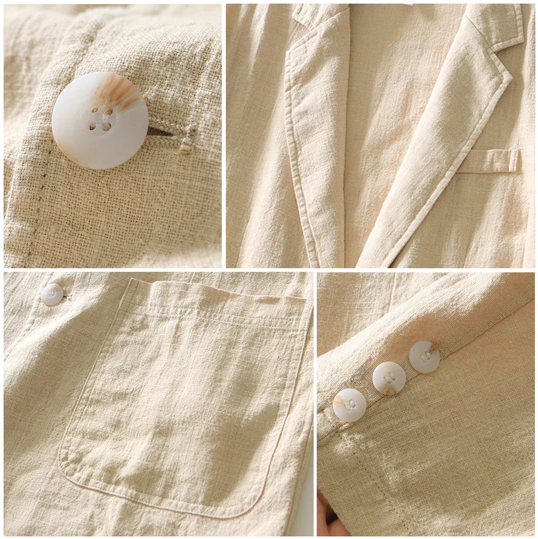 Men's Casual Blazer Gray Polyester Sport Coat - 3