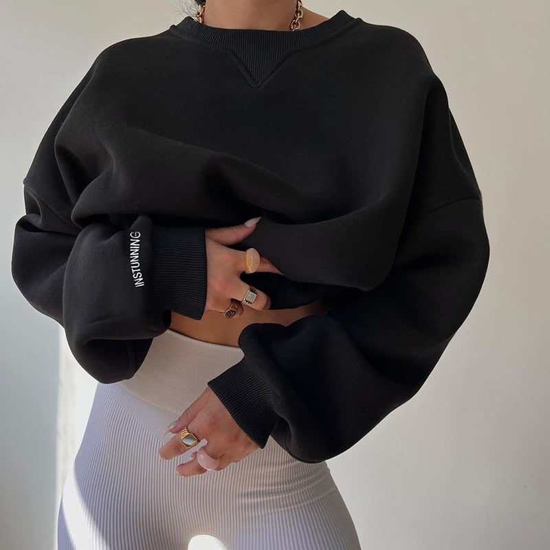 Women's Oversized Sweater Black Polyester - 9