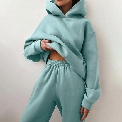 Women's Two-Piece Set Grey Cotton Oversized - 13