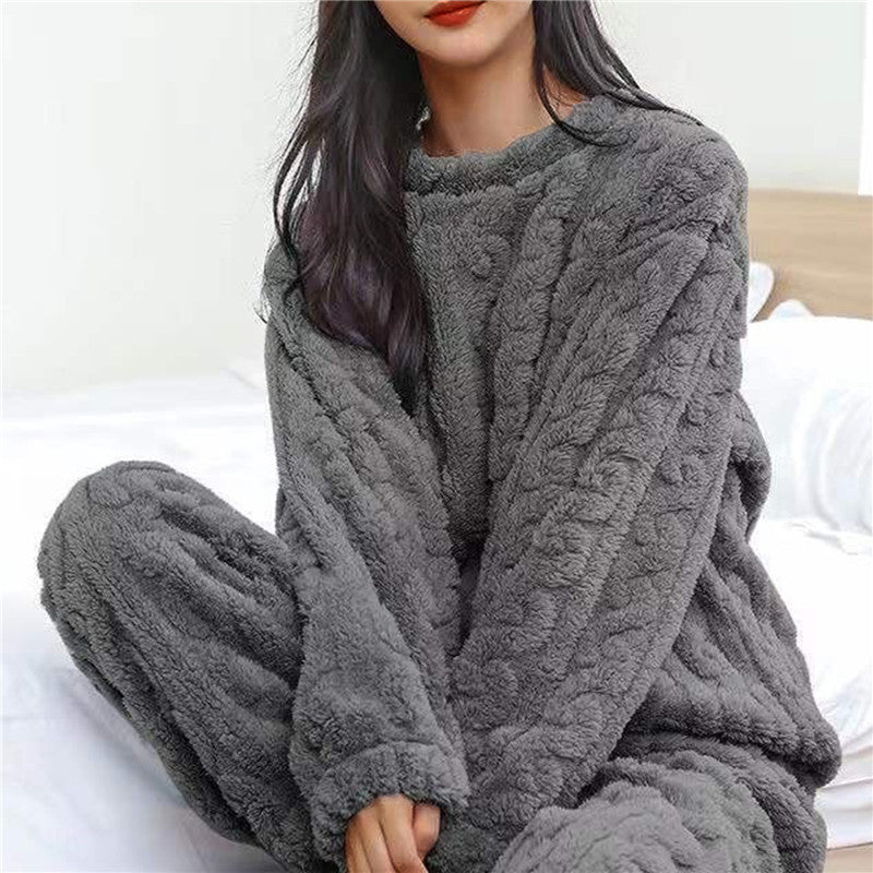 Women's Pajama Sets Fleece Long Sleeve Soft Cozy - 4