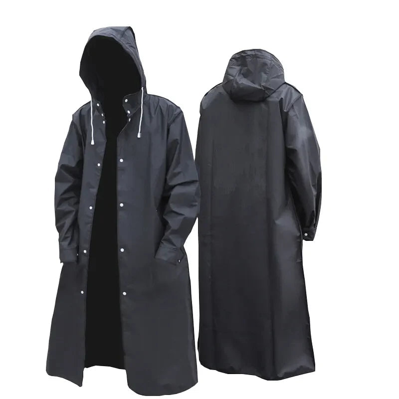 Men's Long Raincoat Black Premium Quality - 1