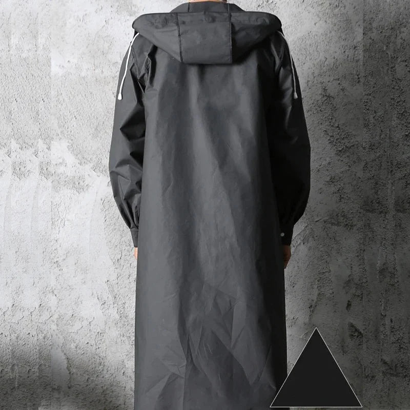 Men's Long Raincoat Black Premium Quality - 3