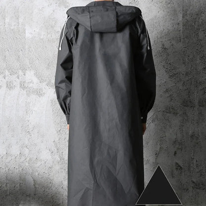 Men's Long Raincoat Black Premium Quality - 3