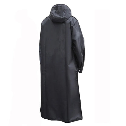 Men's Long Raincoat Black Premium Quality - 4