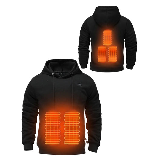 Men's Winter Hoodie Black USB Heated - 1