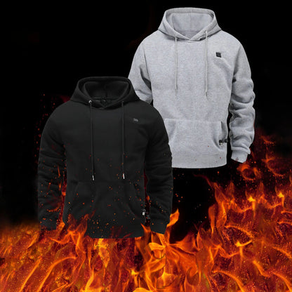 Men's Winter Hoodie Black USB Heated - 4