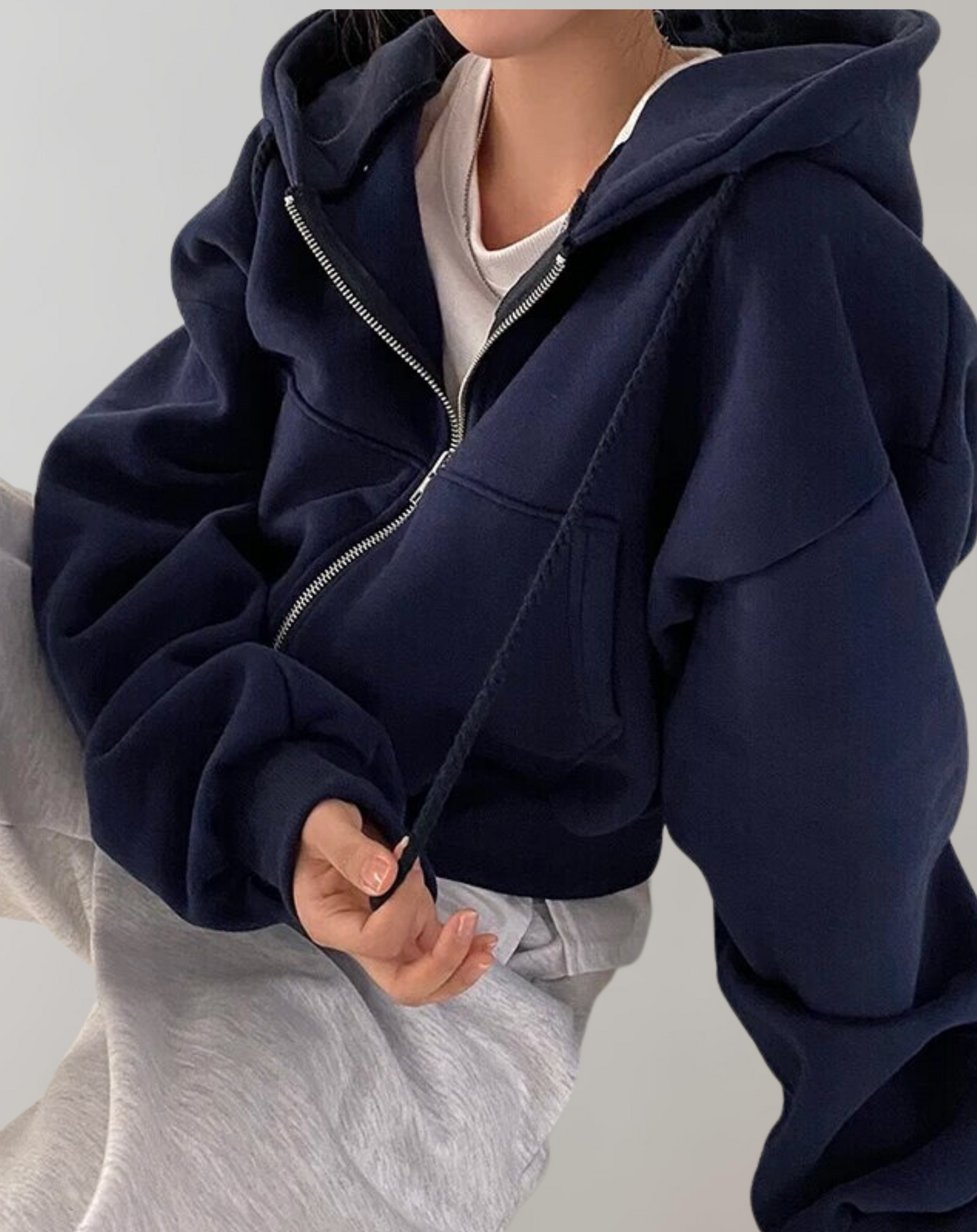 Women's Hooded Sweatshirt Solid Color Comfortable Cotton - 3