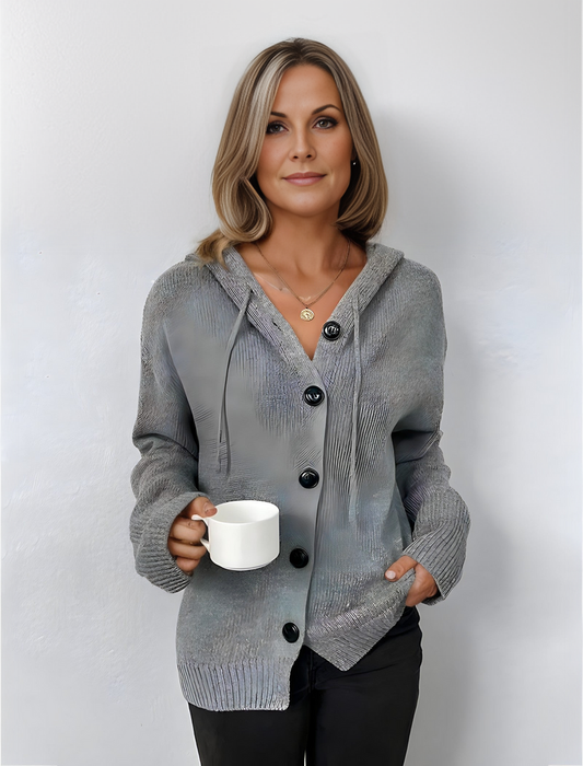 Women's Vest Grey Cotton Hoodie - 1