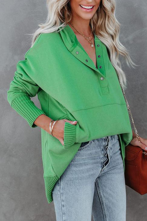 Women's Hoodie Tunic Gray Polyester Long Sleeve - 4