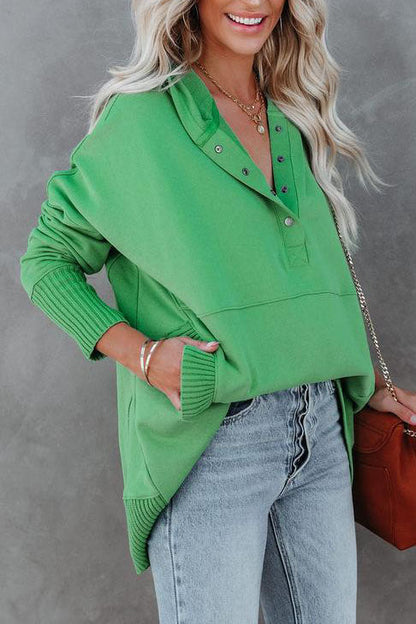 Women's Hoodie Tunic Gray Polyester Long Sleeve - 4