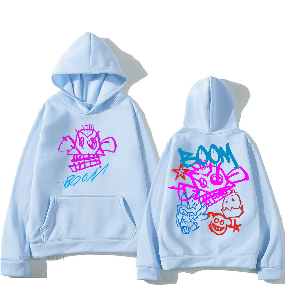 Women's Hoodie Blue Polyester Arcane Jinx Design - 4