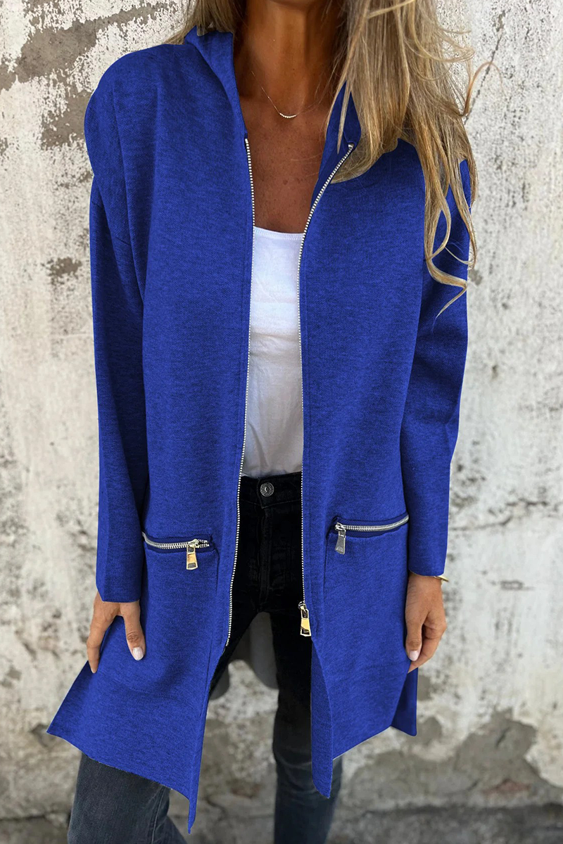 Women's Hooded Outerwear Black Casual Polyester - 11