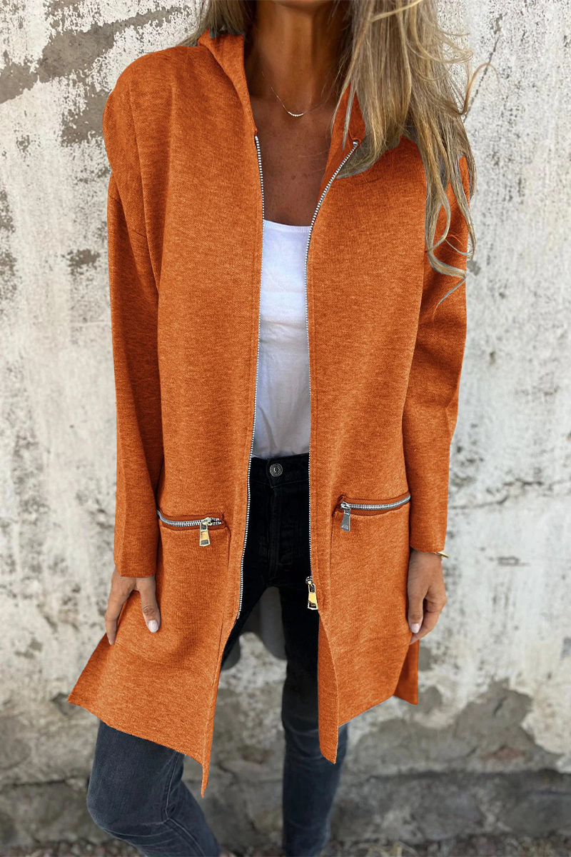 Women's Hooded Outerwear Black Casual Polyester - 13