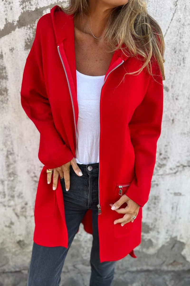 Women's Hooded Outerwear Black Casual Polyester - 6