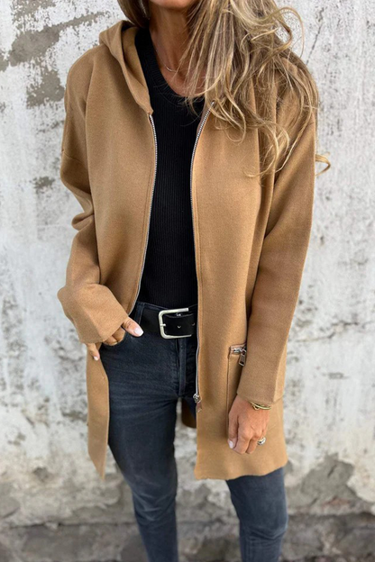 Women's Hooded Outerwear Black Casual Polyester - 7