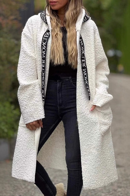 Women's Hooded Jacket Casual Patchwork Black Polyester Spandex - 5