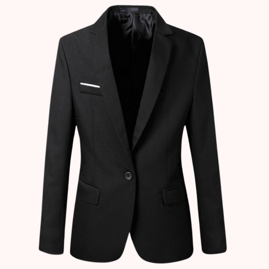 Men's Casual Blazer Black Classic Design Cotton - 1