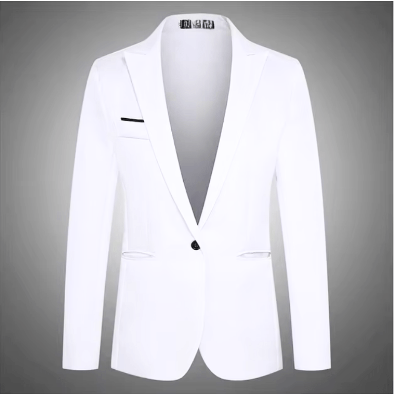 Men's Casual Blazer Black Classic Design Cotton - 5