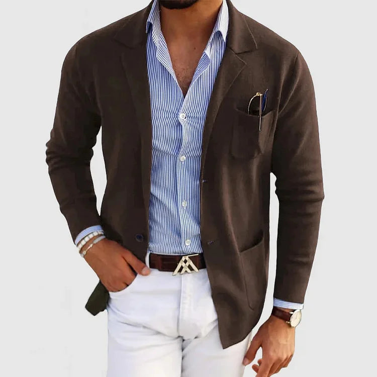 Men's Casual Blazer Gray Cotton Stylish - 7