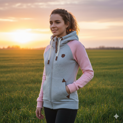 Women's Half Zip Sweater Black Spandex Polyester Sweatshirt - 6