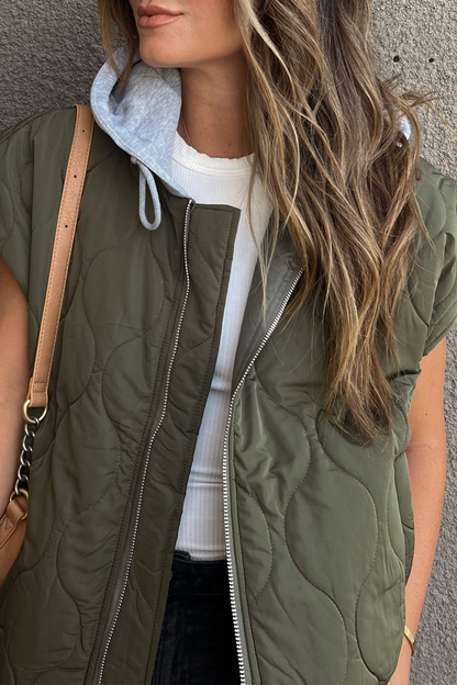 Women's Black Vest Cotton Polyester Casual Sleeveless Zipper Design - 8