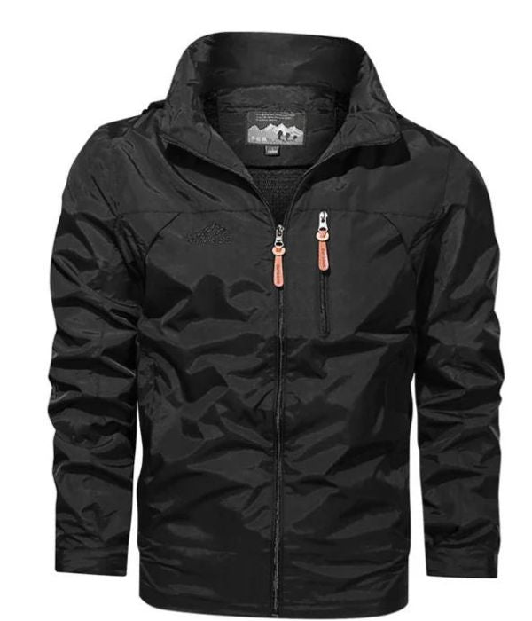 Men's Raincoat Classic Black Waterproof Outerwear - 1
