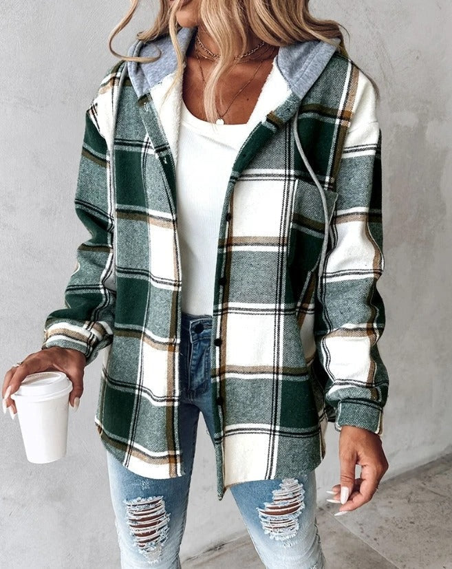 Women's Hoodie Checked Casual Cotton - 1