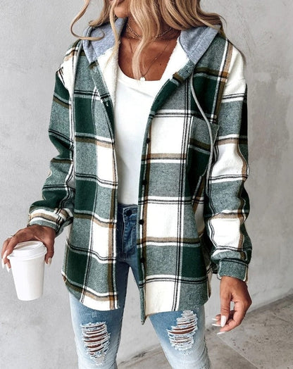 Women's Hoodie Checked Casual Cotton - 1
