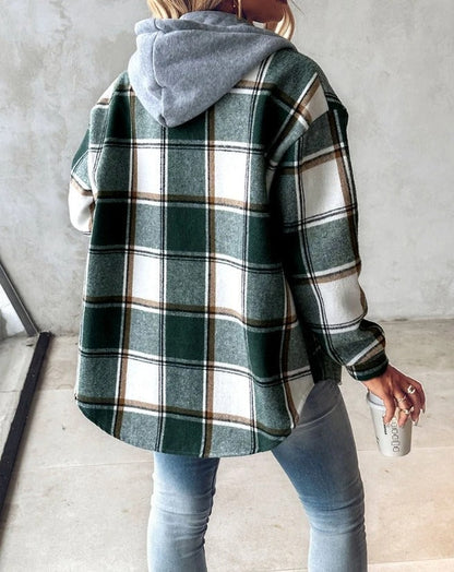 Women's Hoodie Checked Casual Cotton - 2