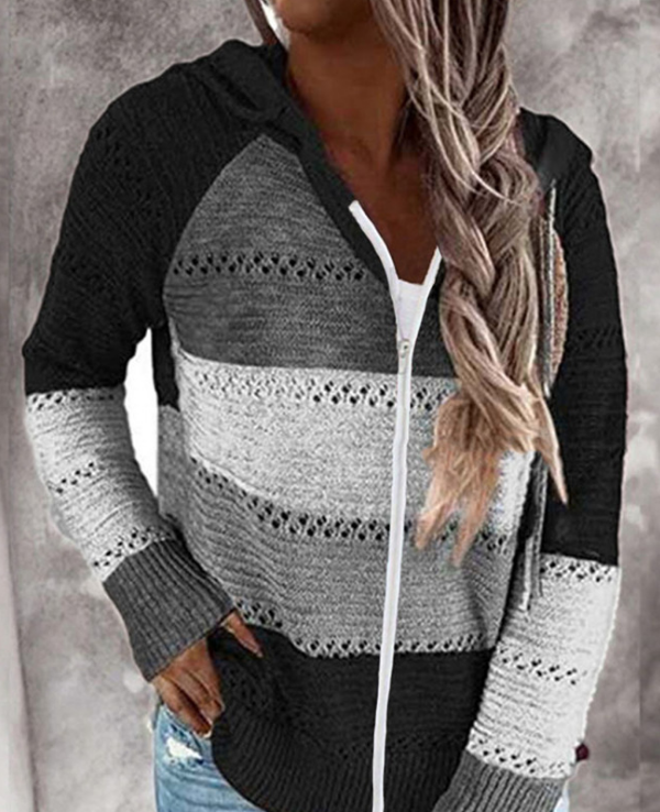 Women's Hoodie Multi-Color Knit Lightweight Comfortable - 6