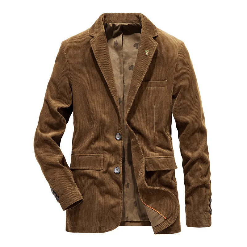 Men's Corduroy Blazer Brown Classic Style - 10
