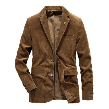 Men's Corduroy Blazer Brown Classic Style - 10