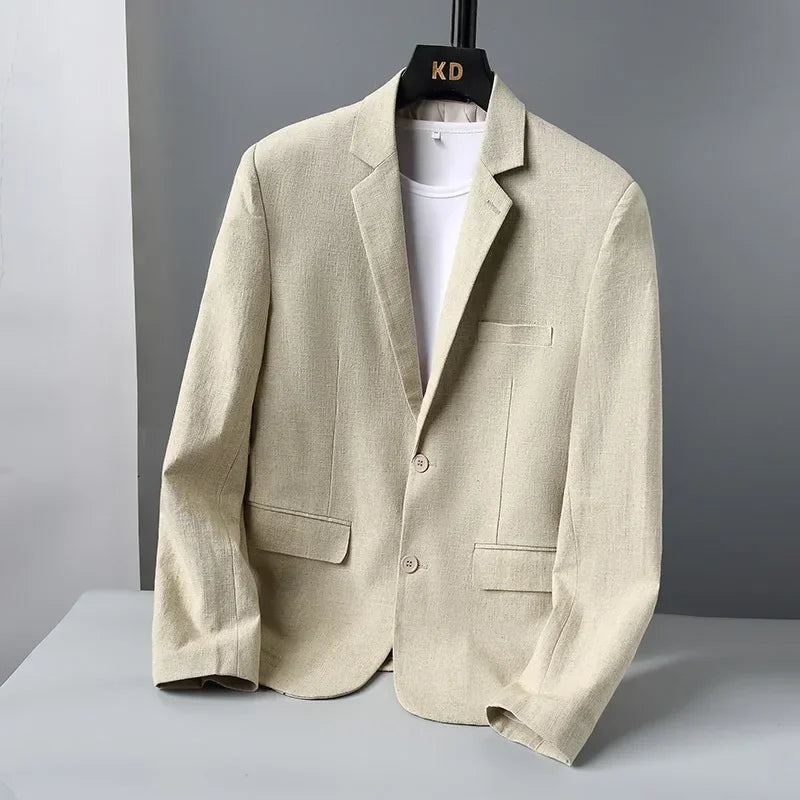 Men's Linen Blazer Elegant Casual Style - 1
