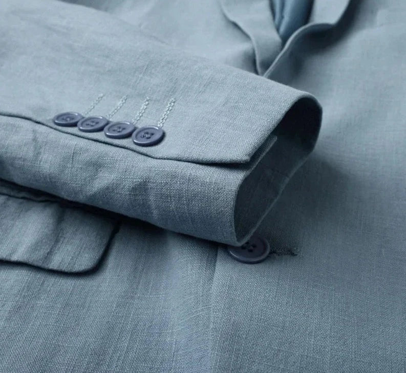 Men's Linen Blazer Elegant Casual Style - 3