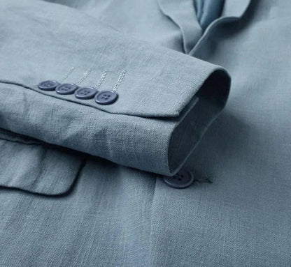 Men's Linen Blazer Elegant Casual Style - 3