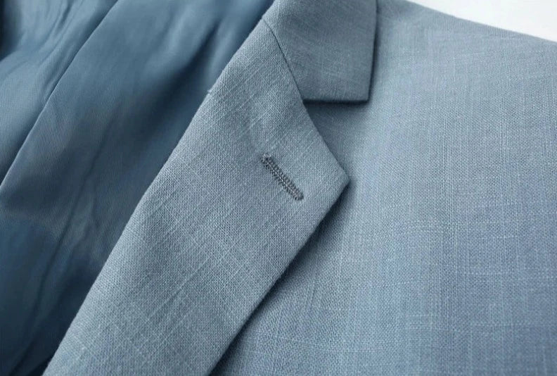 Men's Linen Blazer Elegant Casual Style - 4