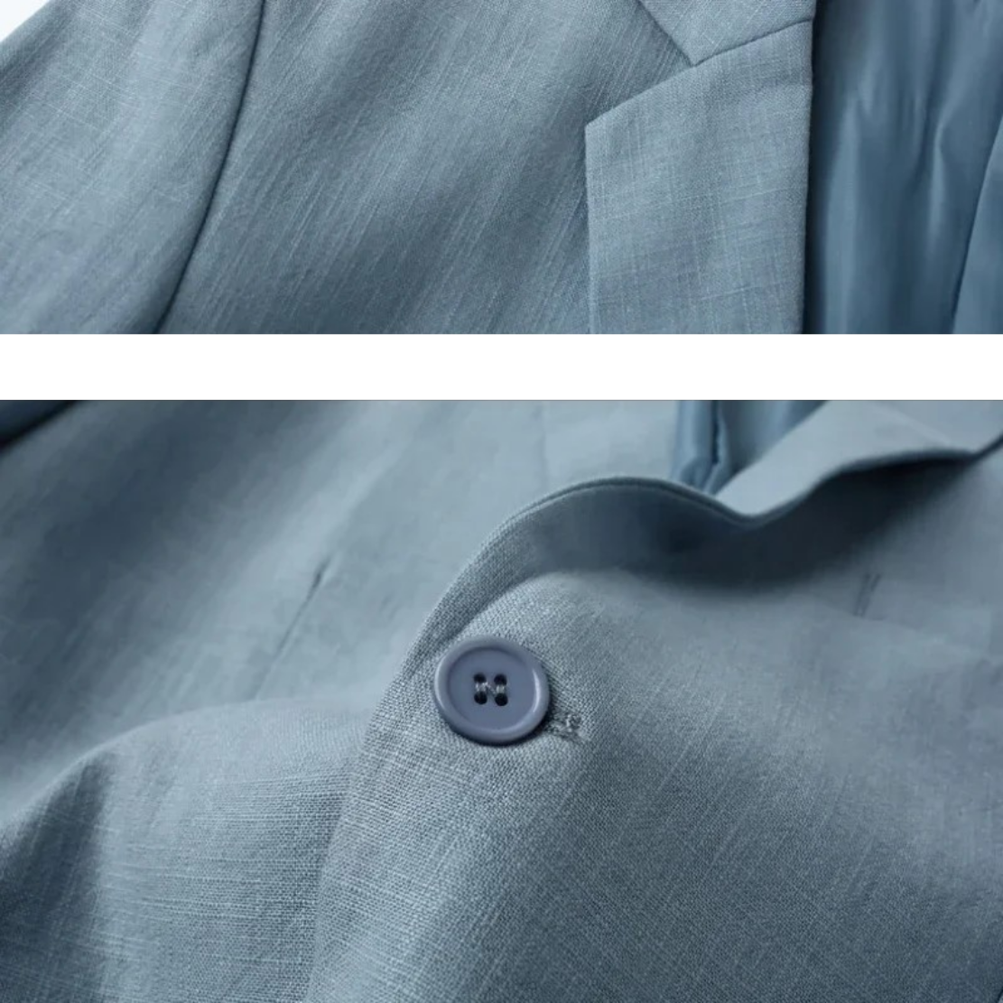 Men's Linen Blazer Elegant Casual Style - 6