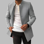 Men's Overcoat Black Wool Blend Elegant Design - 3
