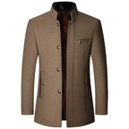 Men's Winter Coat Black Wool Blend Elegant Design - 3