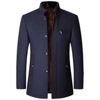 Men's Winter Coat Black Wool Blend Elegant Design - 4