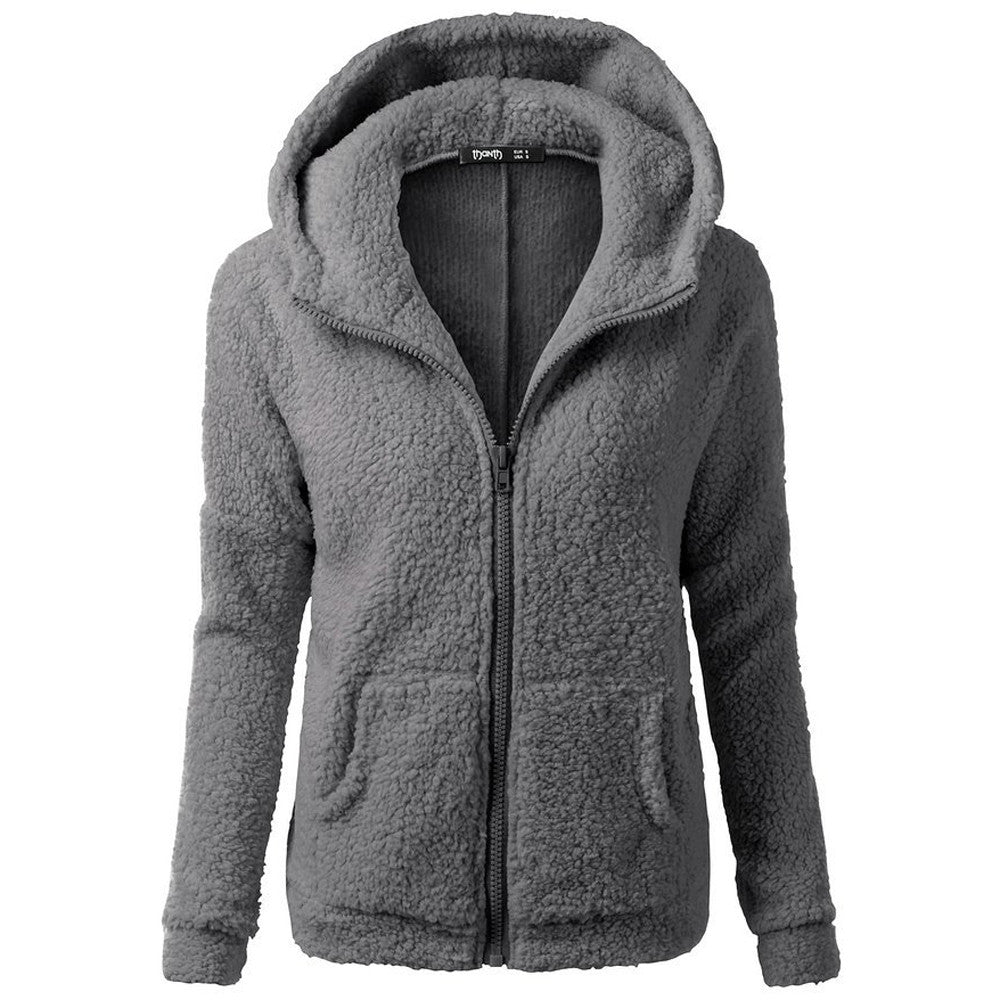 Women's Hoodie Gray Cotton Cozy Style - 1