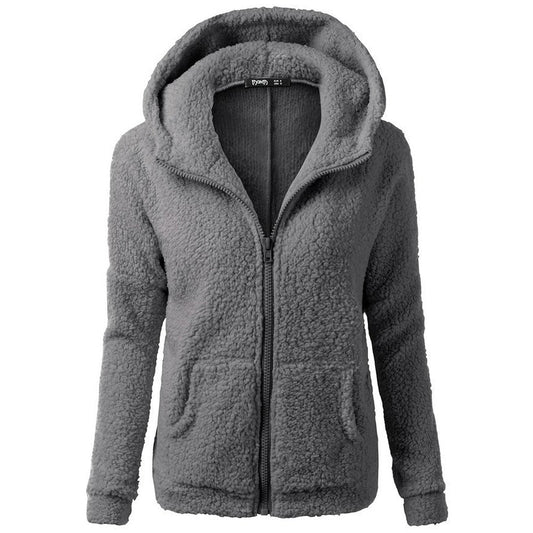 Women's Hoodie Gray Cotton Cozy Style - 1