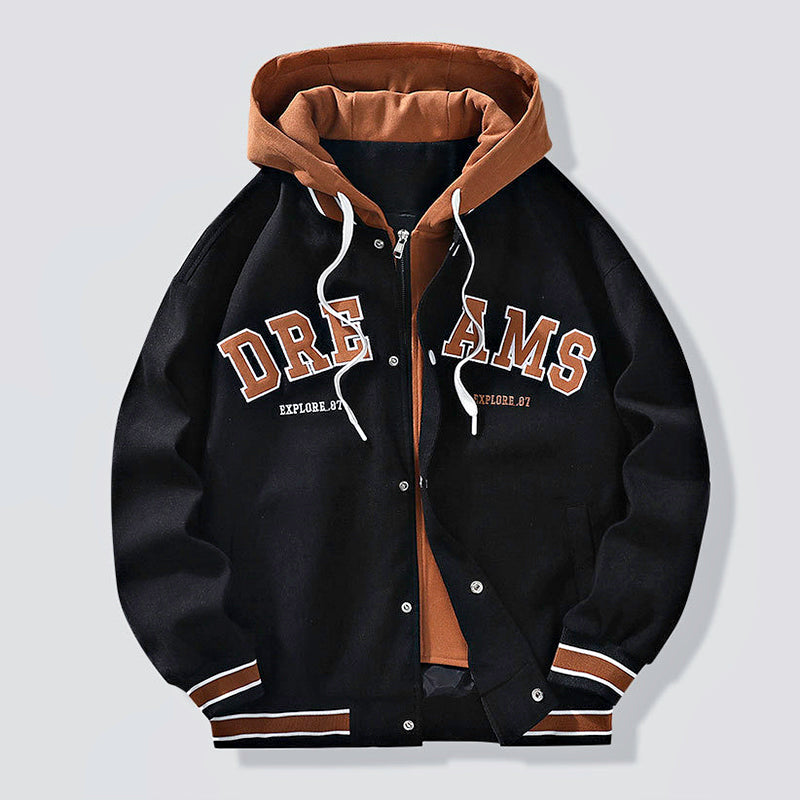 Women's Hooded Jacket Black Casual Cotton - 7