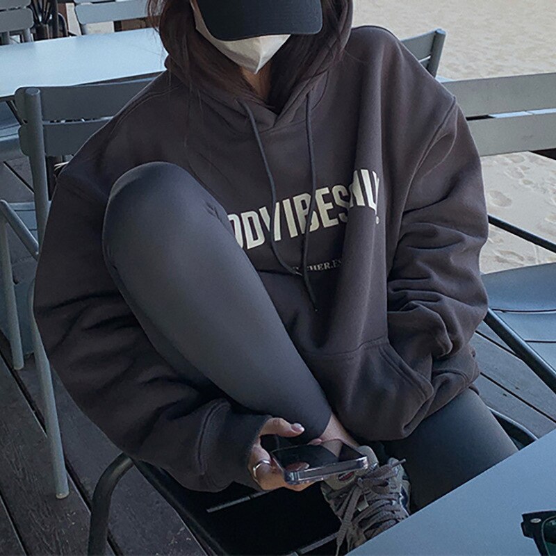 Women's Oversized Hoodie Gray Cotton - 1