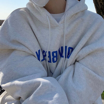 Women's Oversized Hoodie Gray Cotton - 4