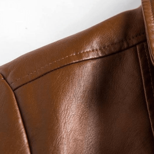 Men's Leather Blazer Black Casual Stylish - 2