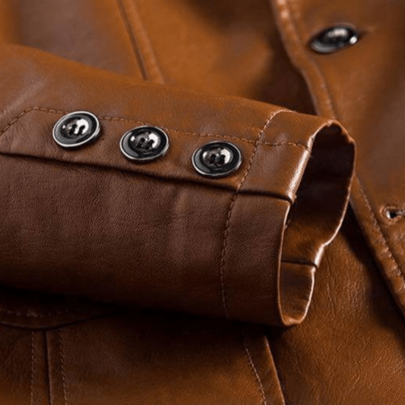 Men's Leather Blazer Black Casual Stylish - 6