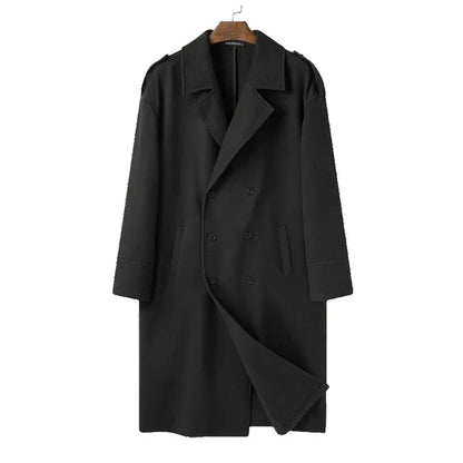 Men's Winter Coat Black Relaxed Fit Polyester Overcoat - 7
