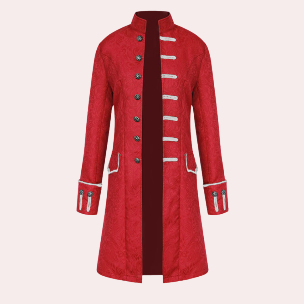 Men's Overcoat Brown Wool Vintage Style Long Coat - 1